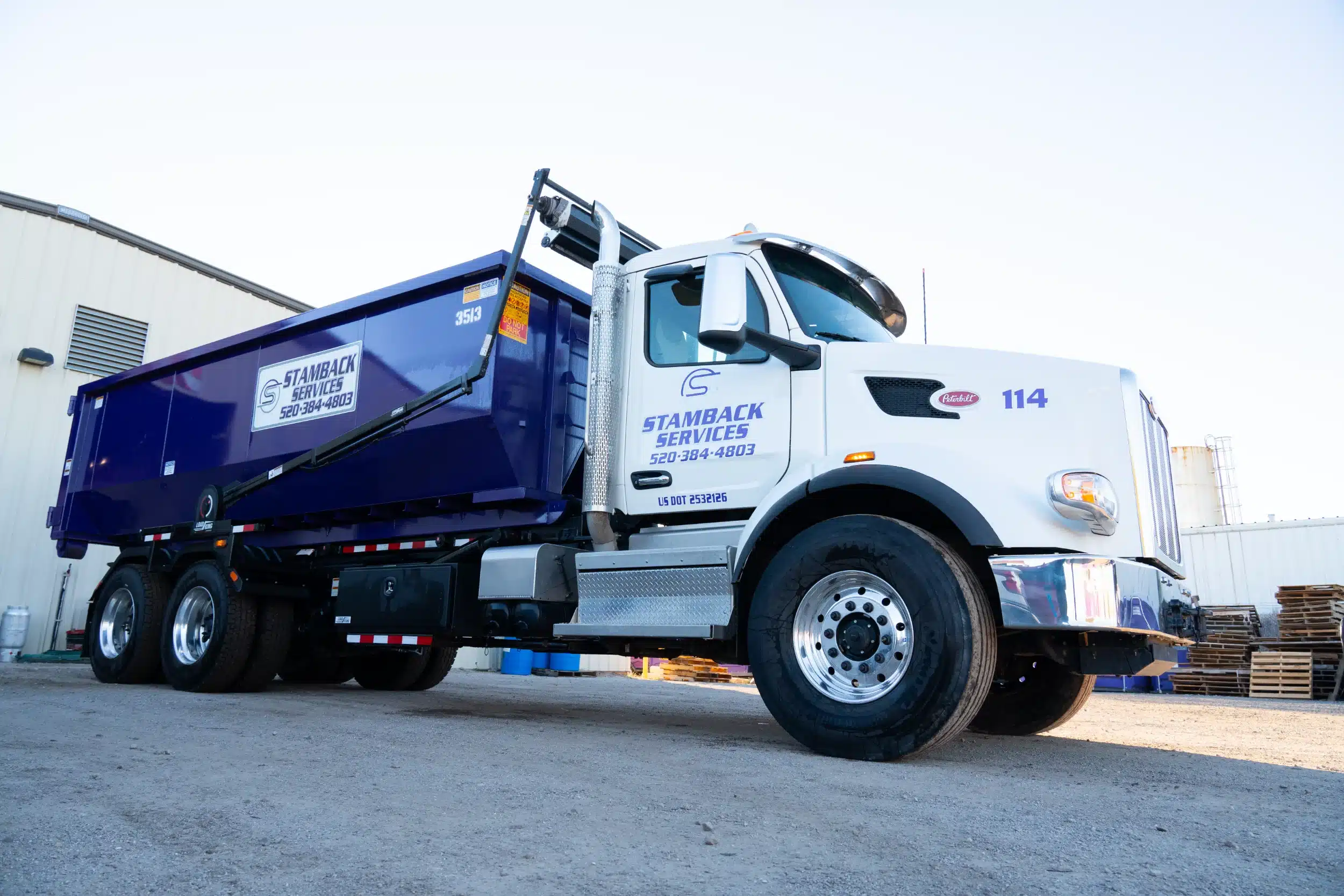 Stamback Services dumpster truck